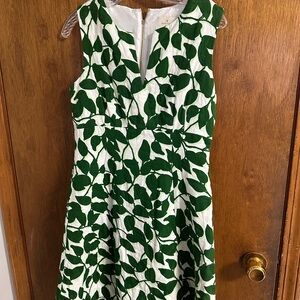 NWT Kate Spade New York In Full Bloom Green and White Leaf Print Dress